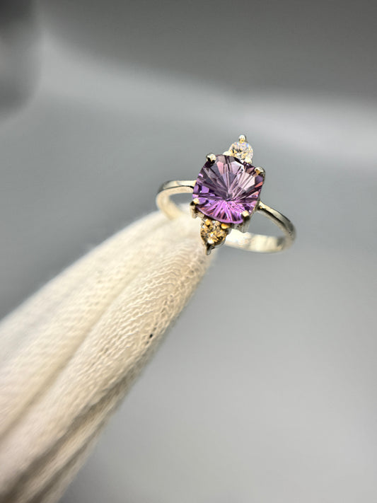 Amethyst Gemstone Silver Ring