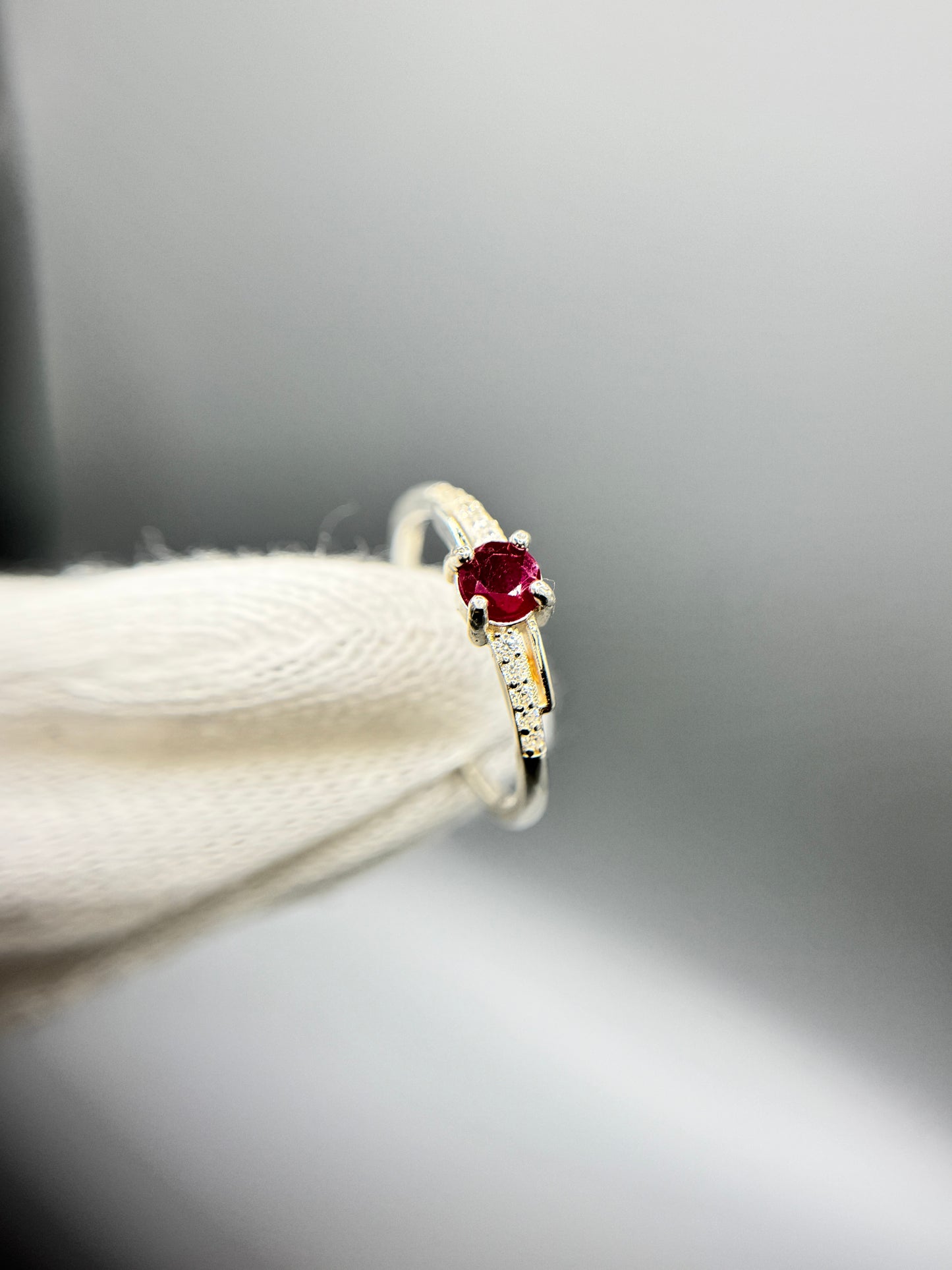 Ruby Gemstone Silver Ring