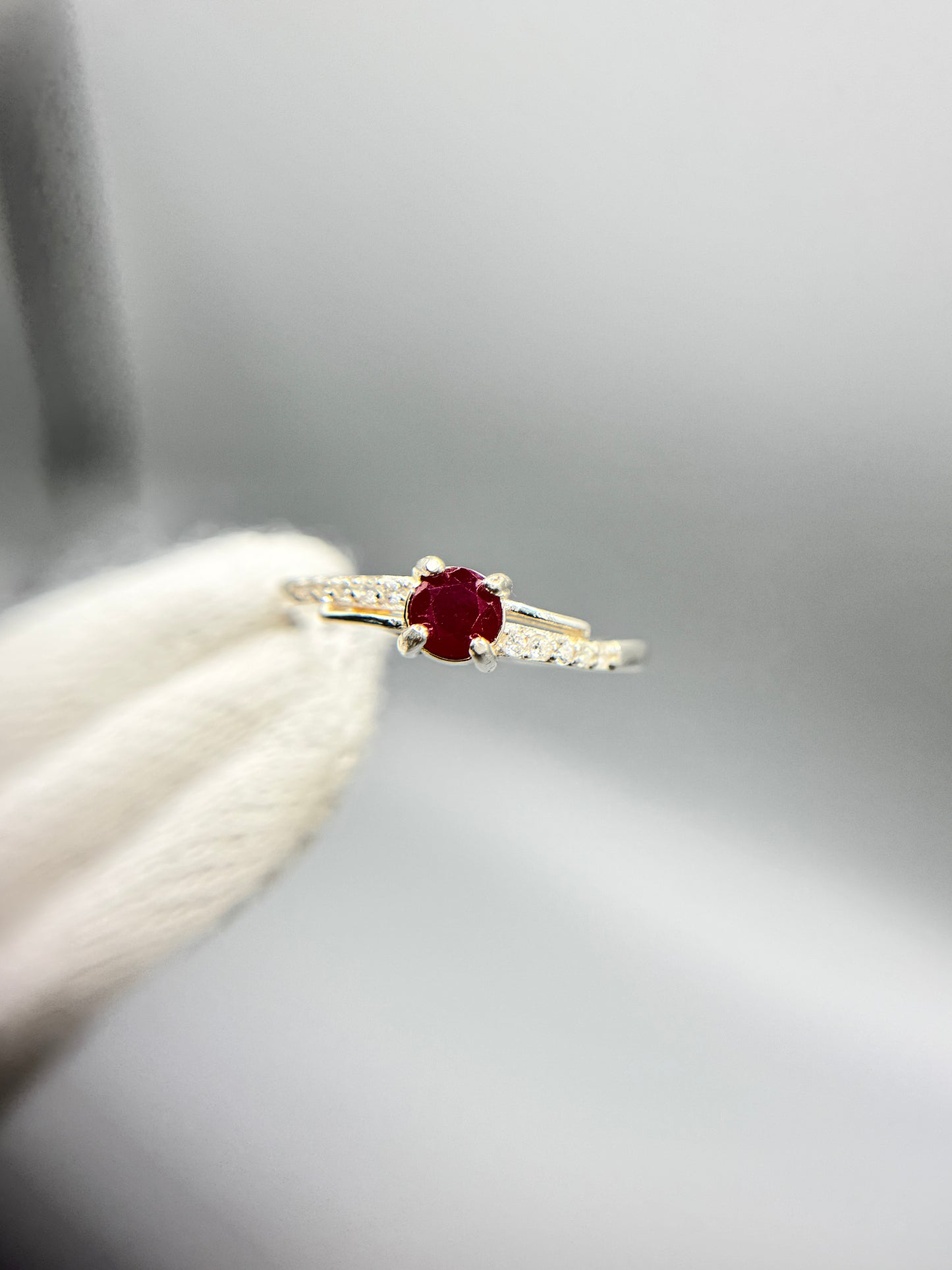 Ruby Gemstone Silver Ring