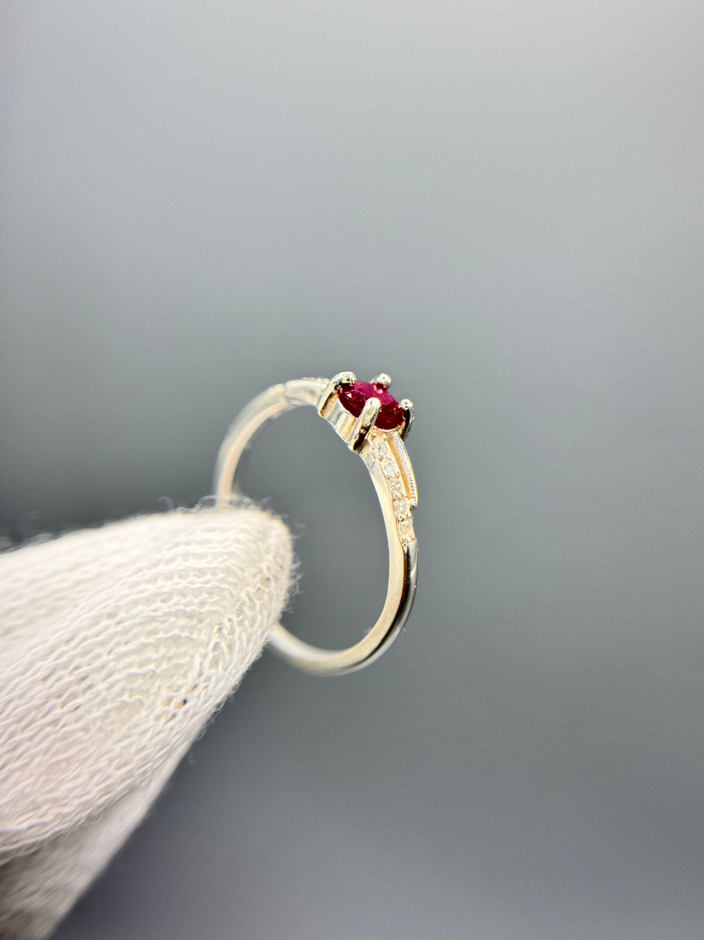 Ruby Gemstone Silver Ring