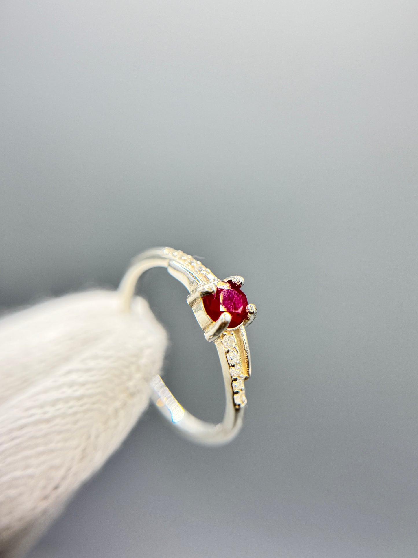 Ruby Gemstone Silver Ring