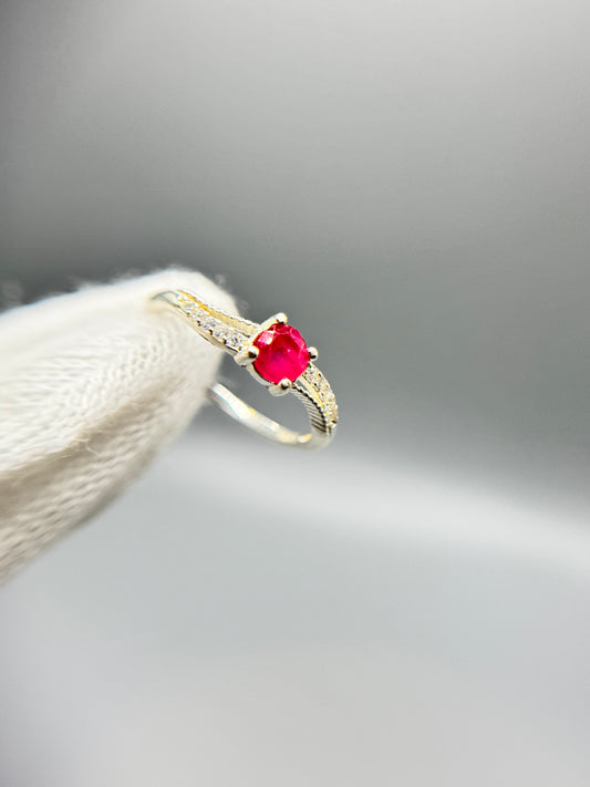 Ruby Gemstone - Silver Ring