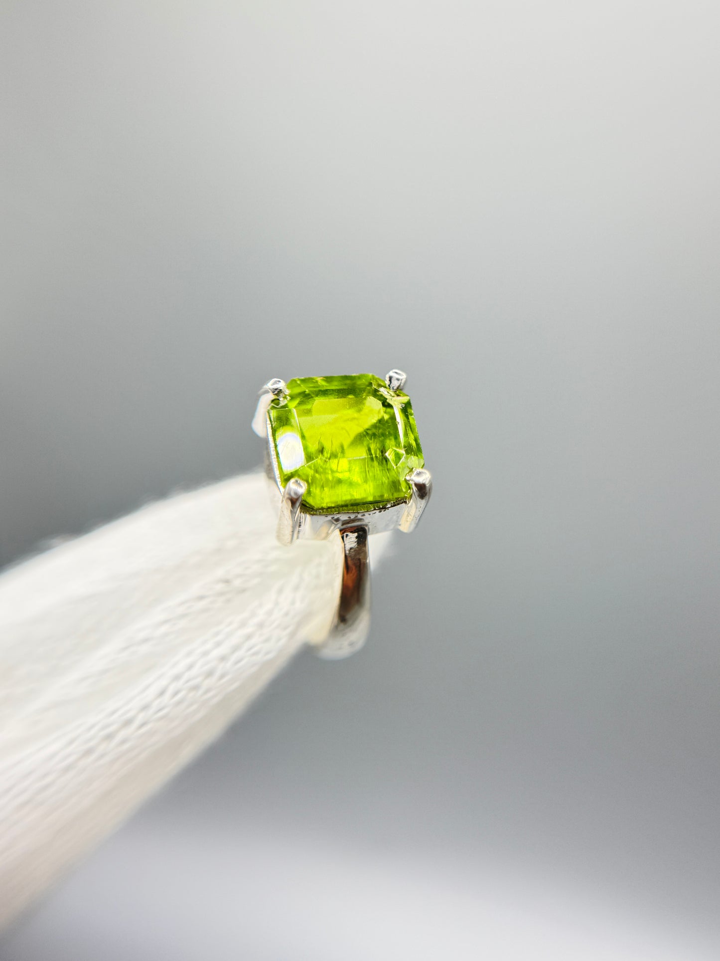 Peridotite Gemstone Silver Ring
