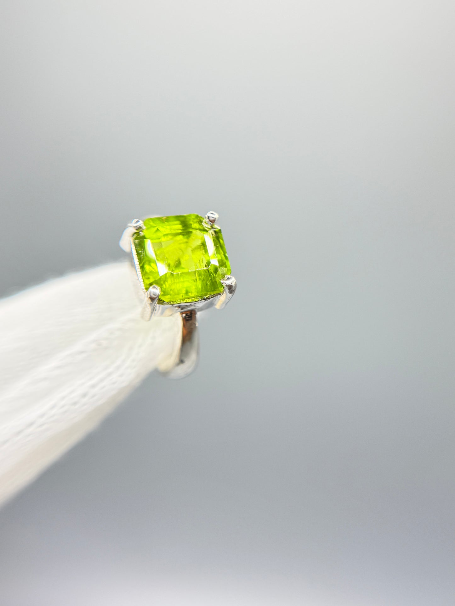Peridotite Gemstone Silver Ring