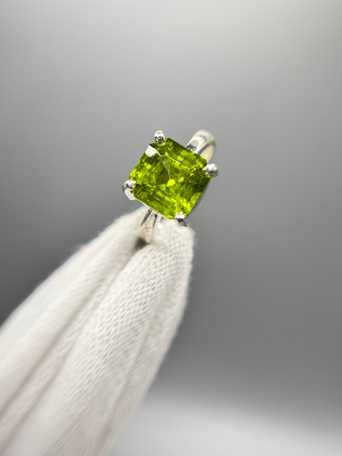 Peridotite Gemstone Silver Ring