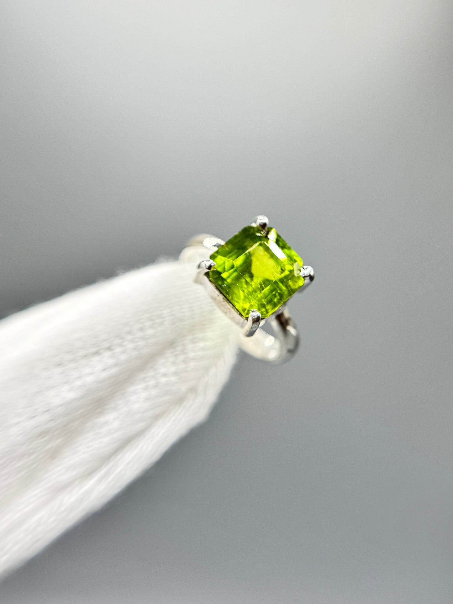 Peridotite Gemstone Silver Ring