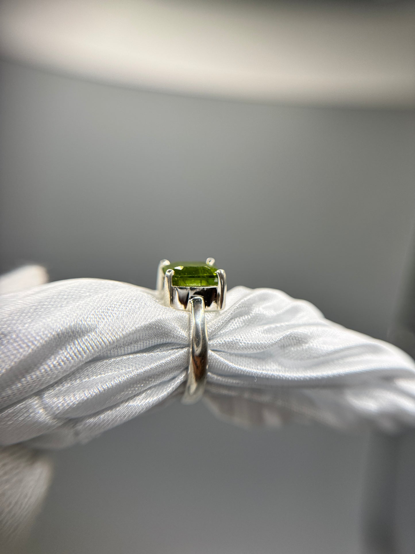 Peridotite Gemstone Silver Ring