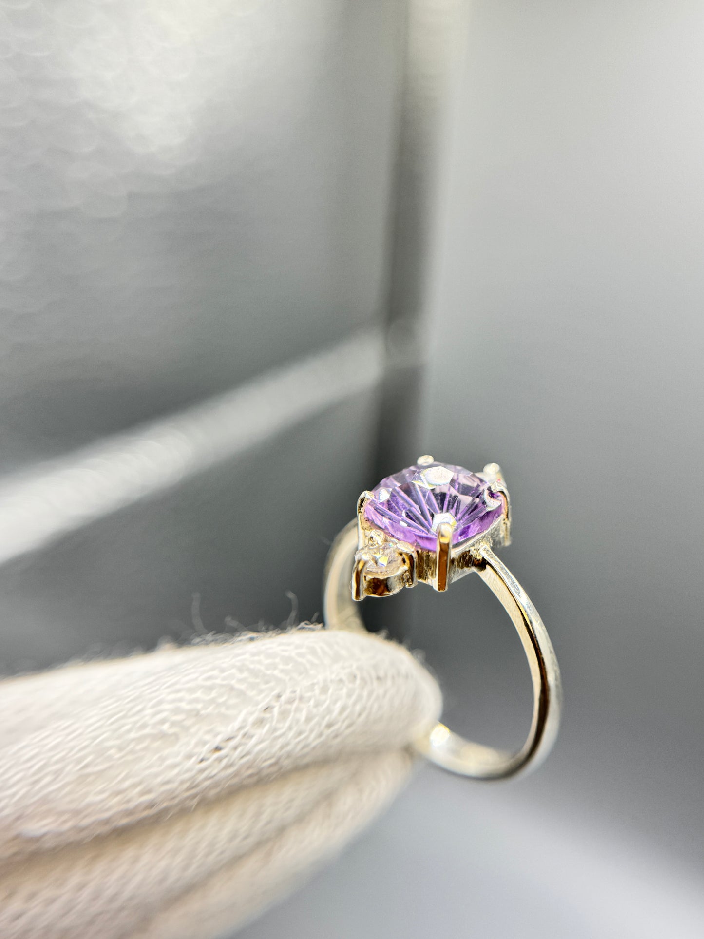 Amethyst Gemstone Silver Ring