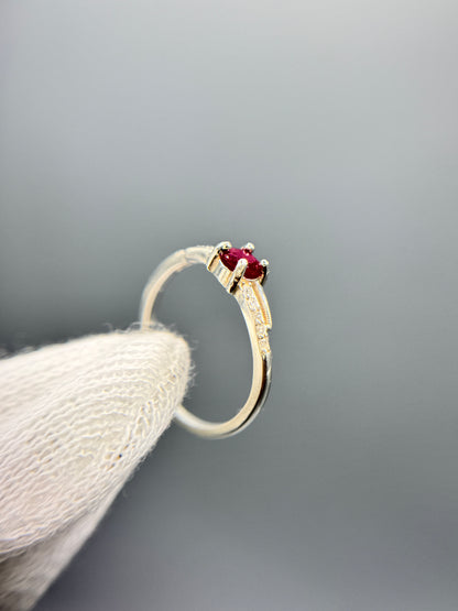 Ruby Gemstone Silver Ring