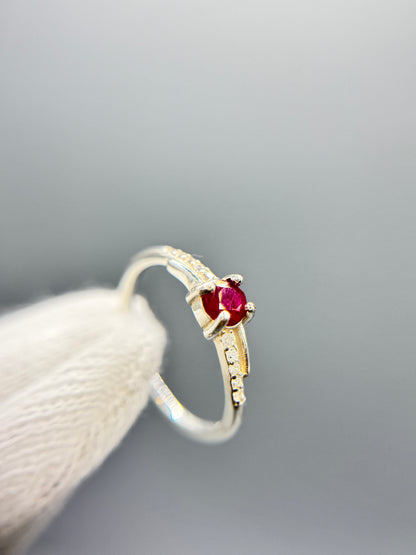 Ruby Gemstone Silver Ring