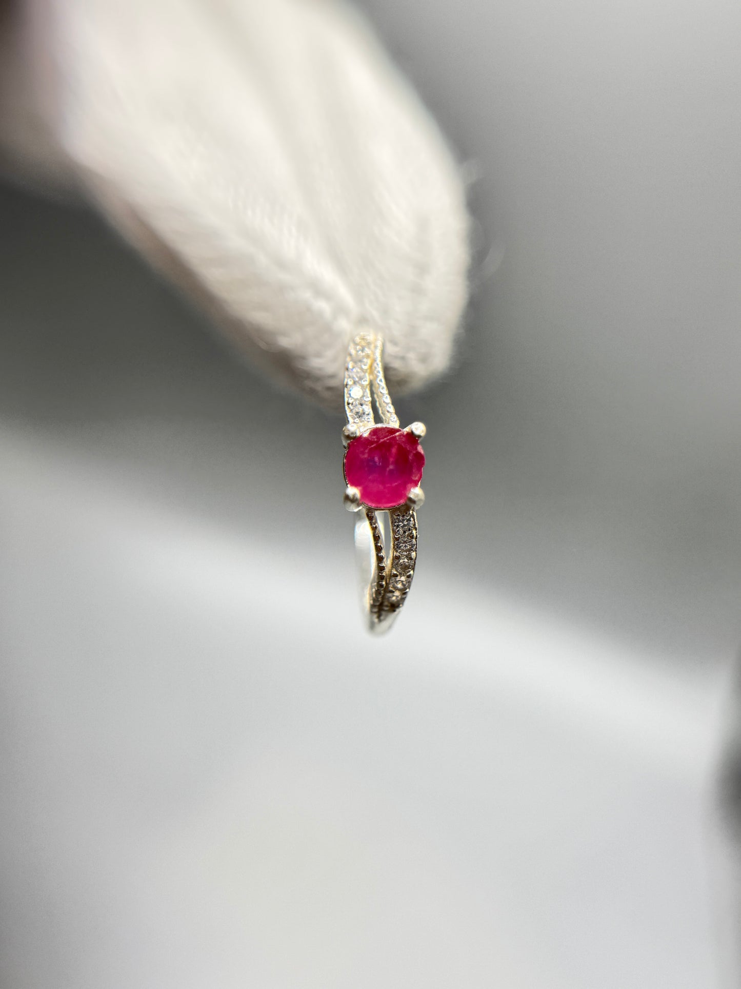 Ruby Gemstone - Silver Ring