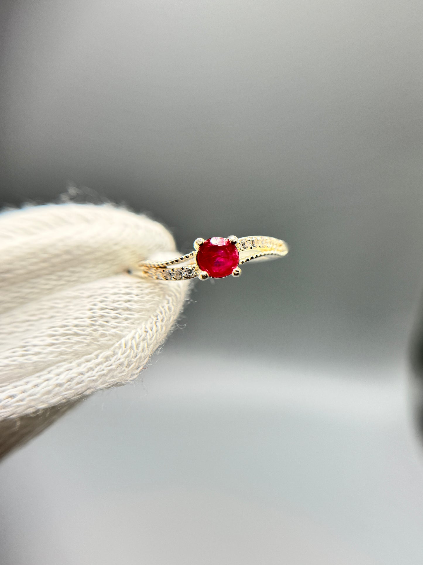 Ruby Gemstone - Silver Ring