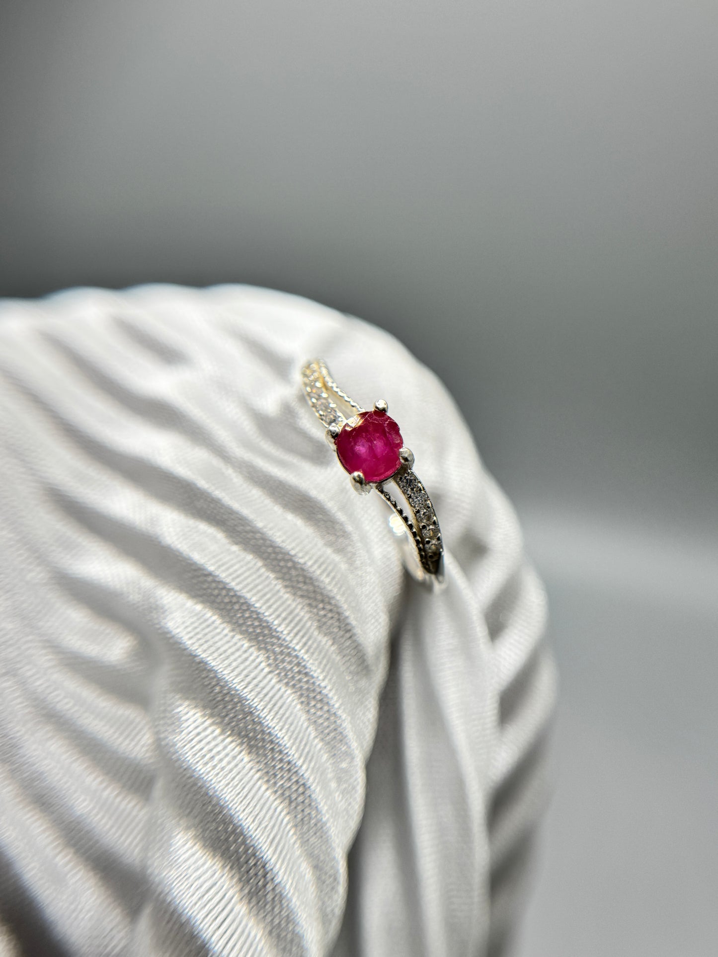 Ruby Gemstone - Silver Ring
