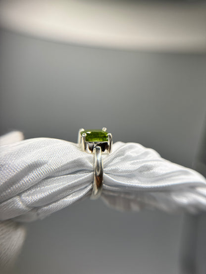 Peridotite Gemstone Silver Ring
